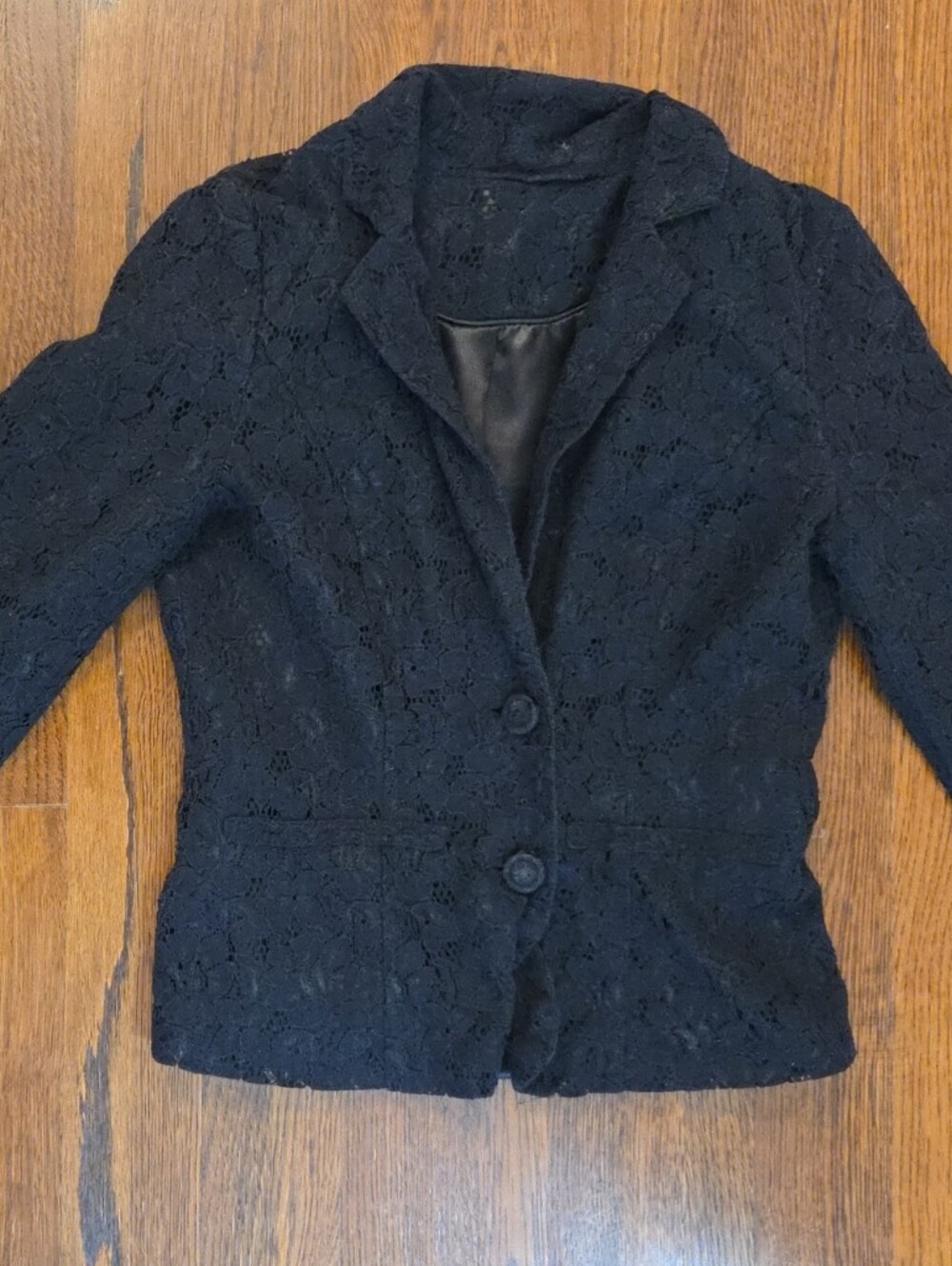 Black Lace Blazer Jacket - Women